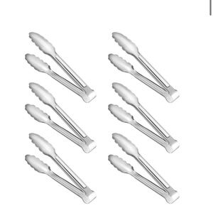Stainless Steel FOOD SERVING 7” Kitchen Tongs (6pack)